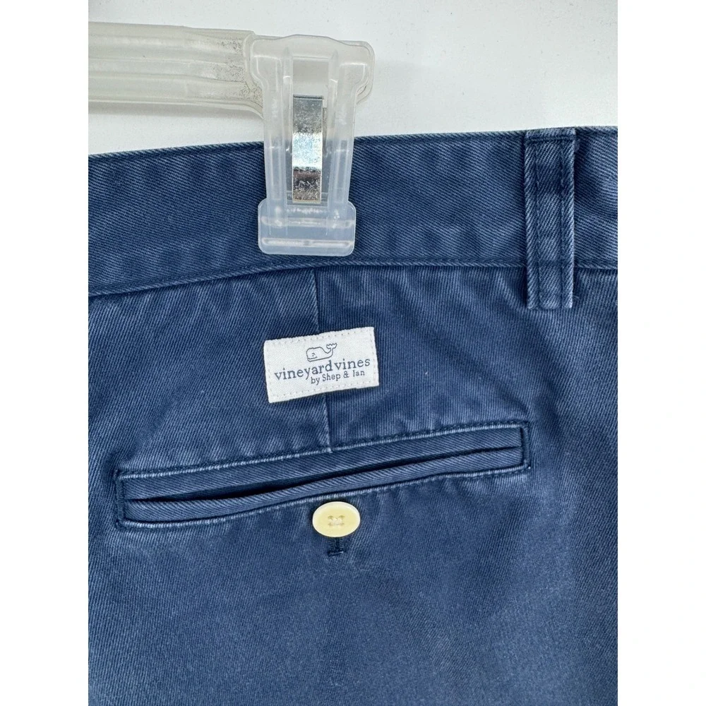 Vineyard Vines Mens 32 Club Short Navy Blue Cotton Chino Flat Front Shorts